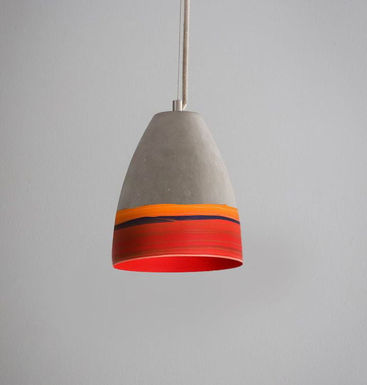 LIMITED EDITION : Hand Painted Concrete Pendant Light