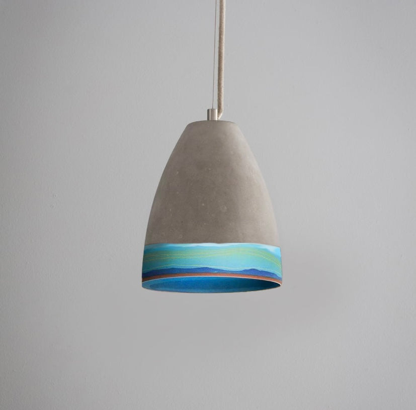 LIMITED EDITION : Hand Painted Concrete Pendant Light